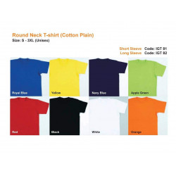 IGT 81, IGT 82 Long Sleeve Round Neck T-Shirt Cotton Plain